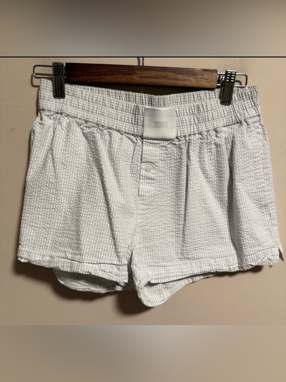 KITH Ida Seersucker Boxer Shorts Blue Stripe- Size Small Women’s